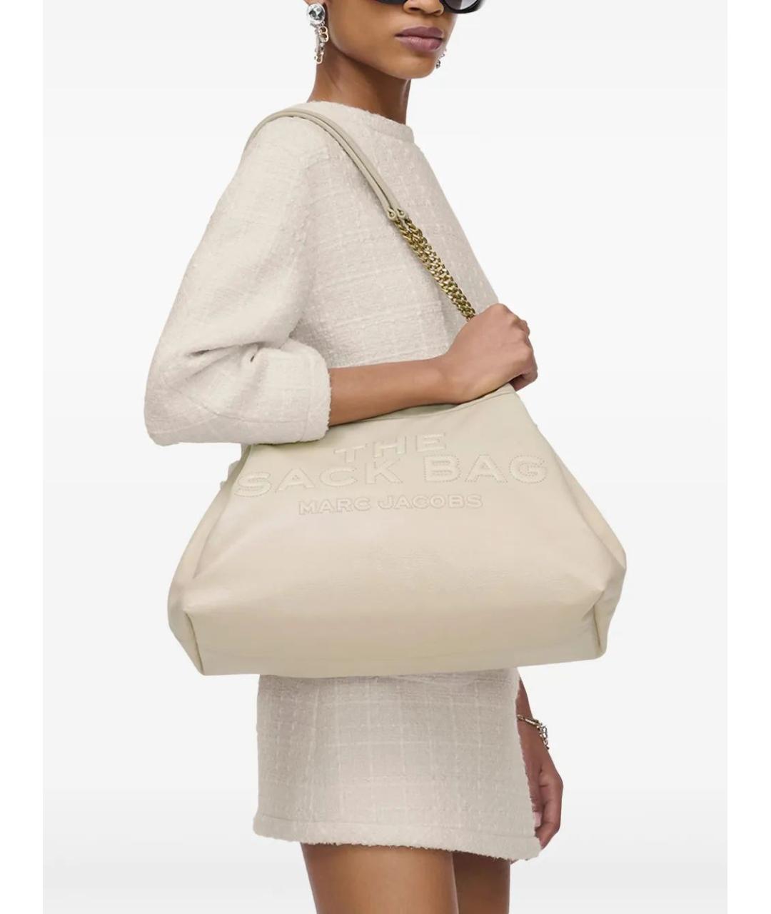 MARC JACOBS Бежевая кожаная сумка с короткими ручками, фото 2