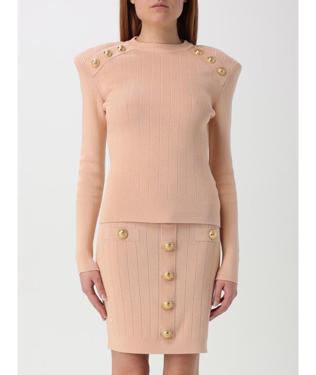BALMAIN Розовый вискозный джемпер / свитер, фото 2