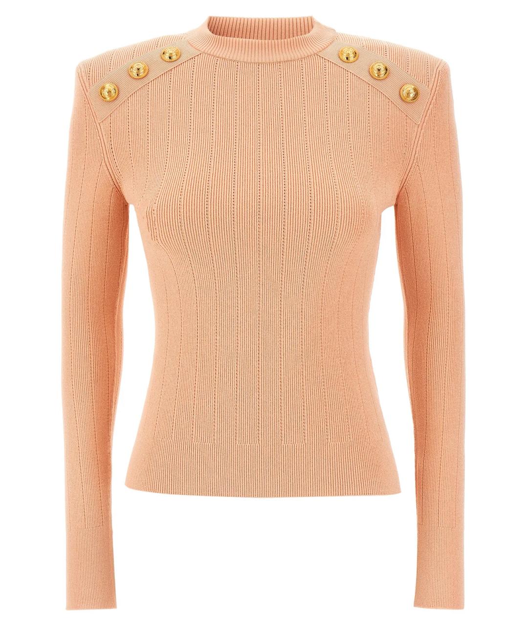 BALMAIN Розовый вискозный джемпер / свитер, фото 1