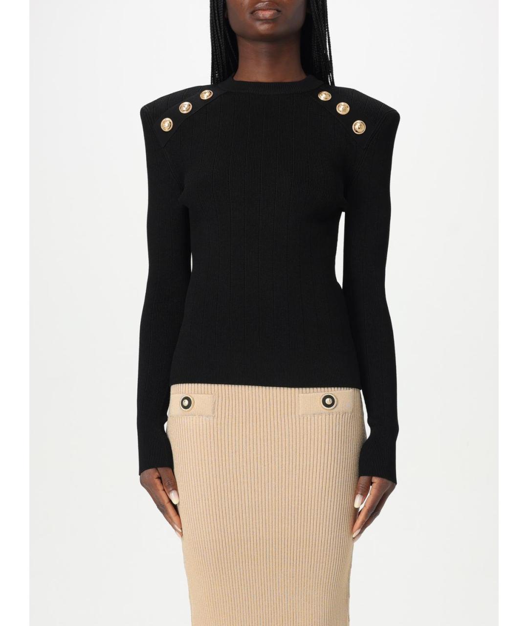 BALMAIN Черный вискозный джемпер / свитер, фото 2
