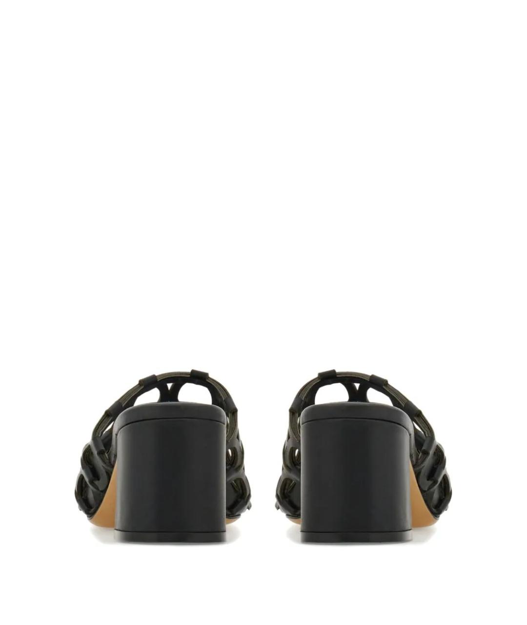 FERRAGAMO Черные кожаные мюли, фото 3