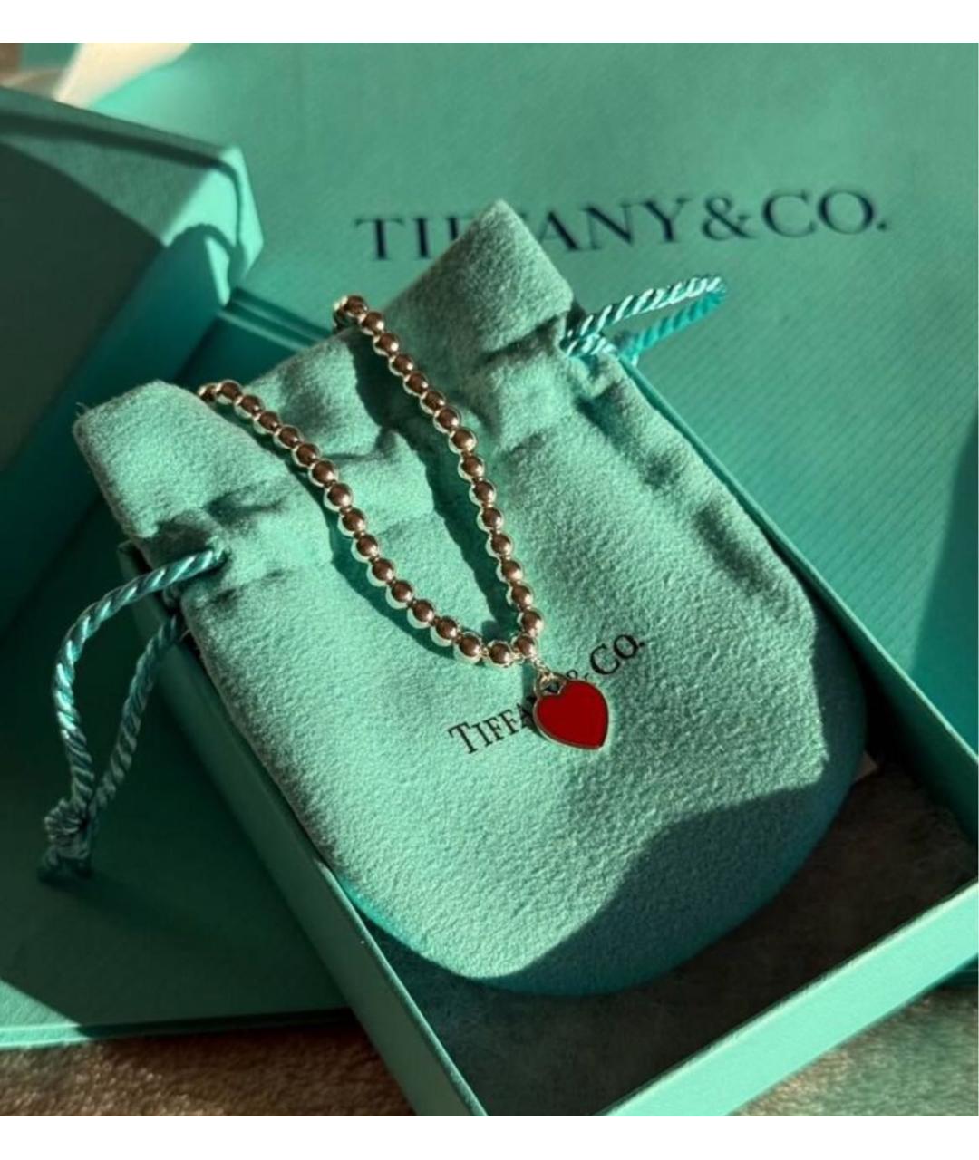 TIFFANY&CO Красный серебряный браслет, фото 2