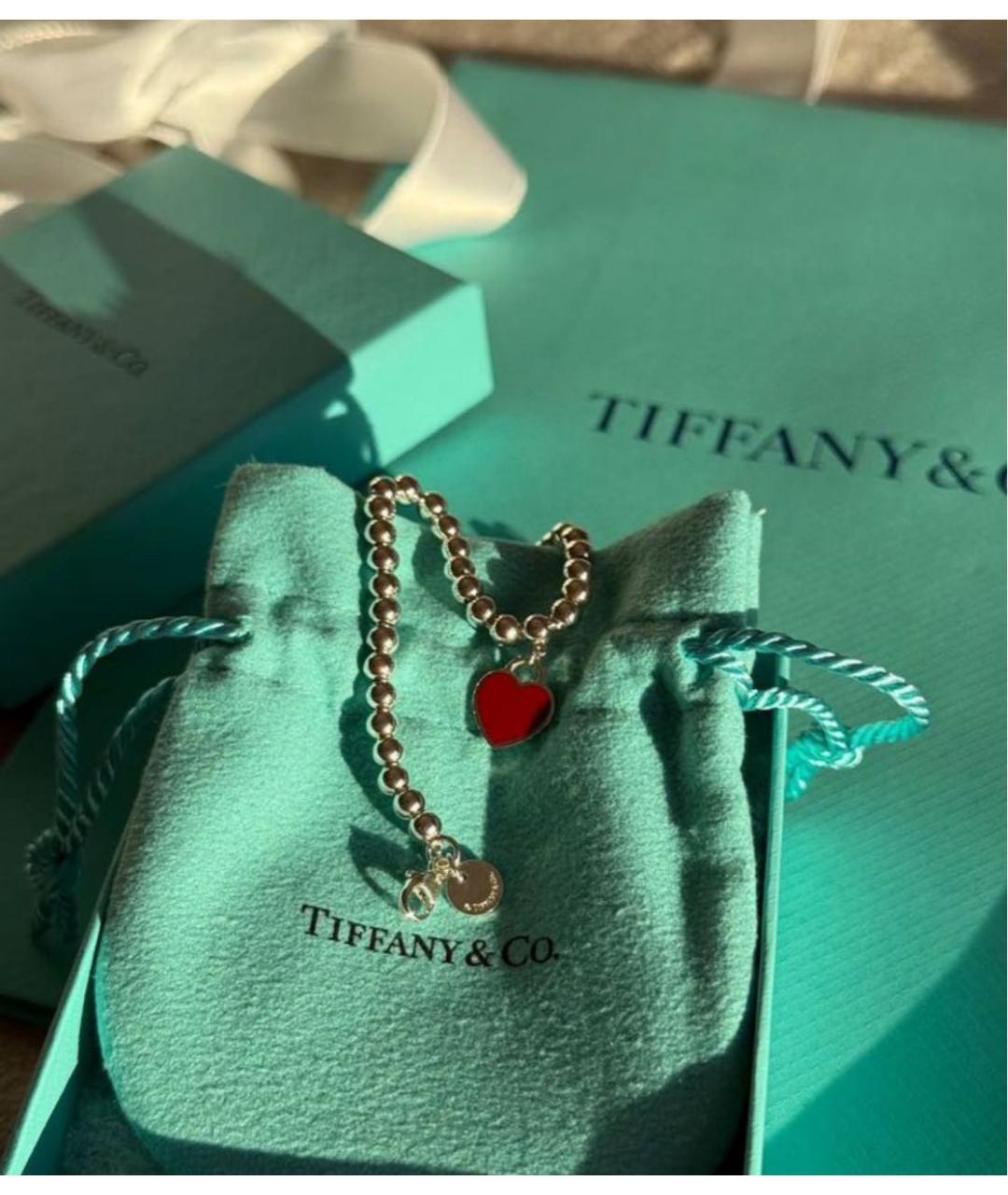 TIFFANY&CO Красный серебряный браслет, фото 4