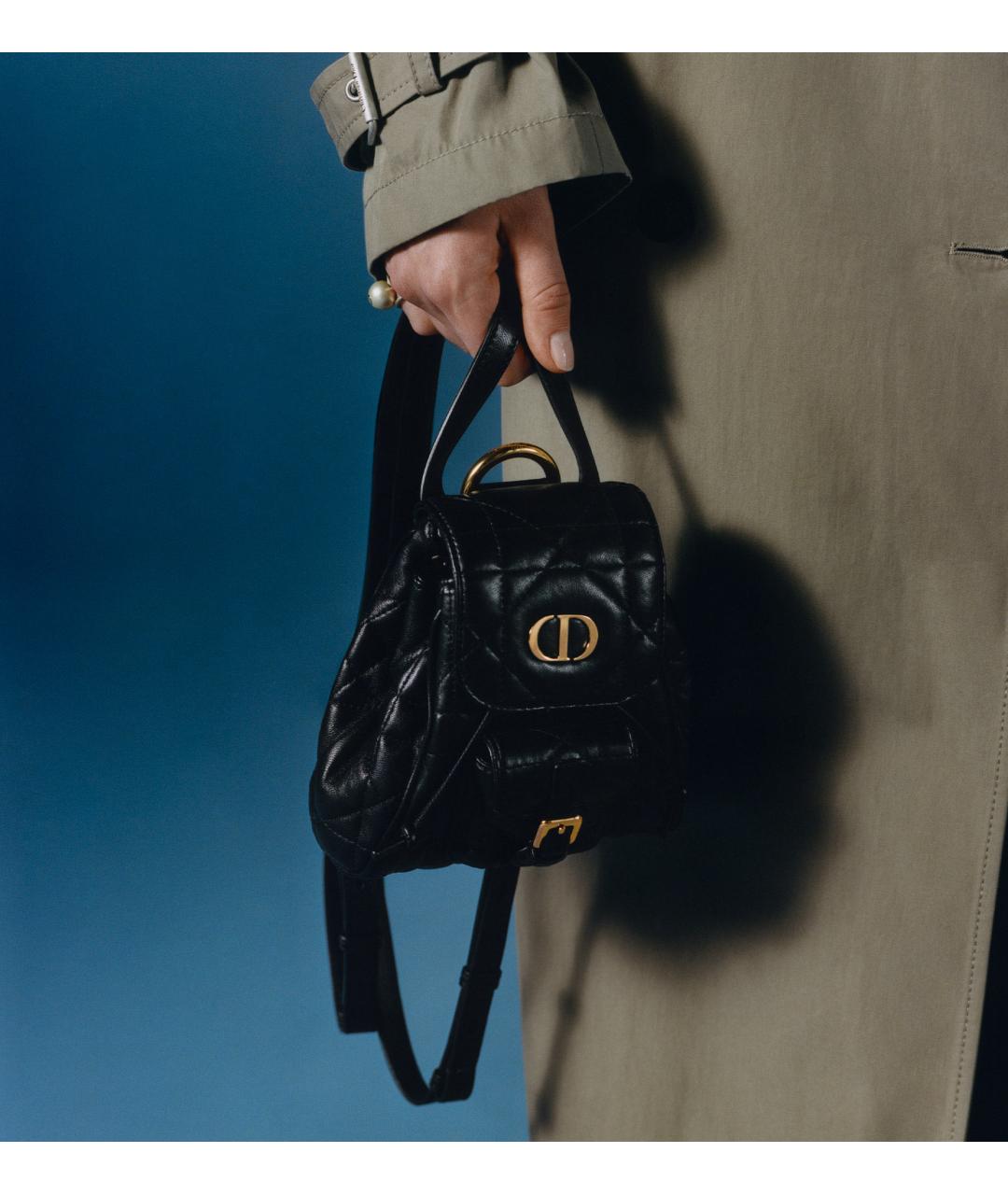 CHRISTIAN DIOR Черный кожаный рюкзак, фото 7