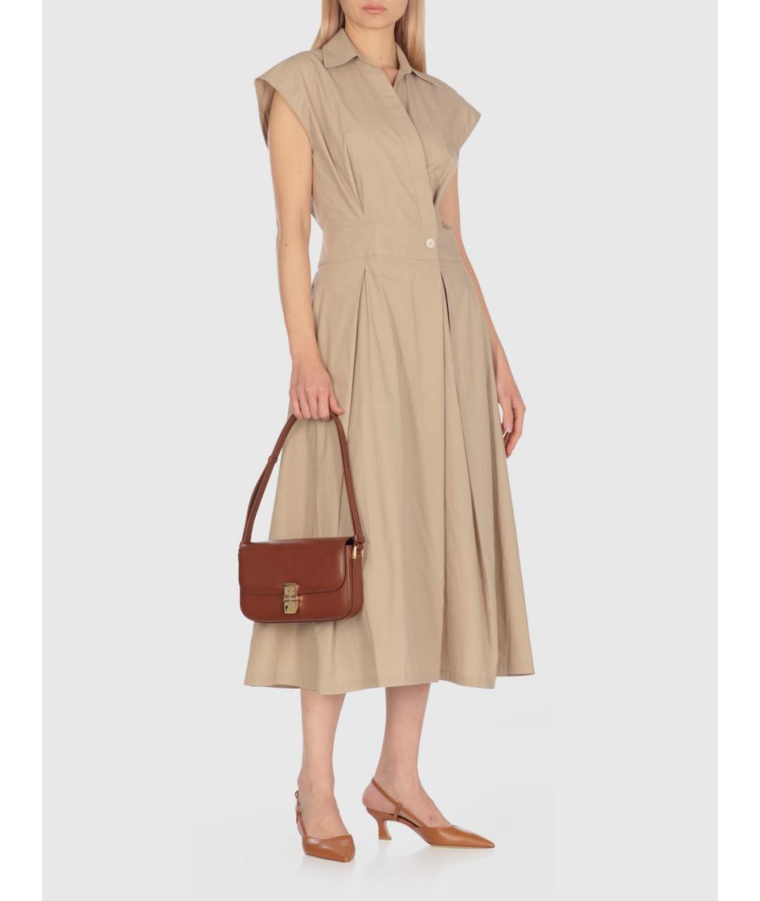 A.P.C. Коричневая кожаная сумка через плечо, фото 2