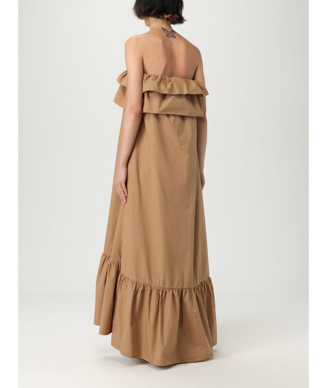 SAINT LAURENT Бежевое хлопковое повседневное платье, фото 3