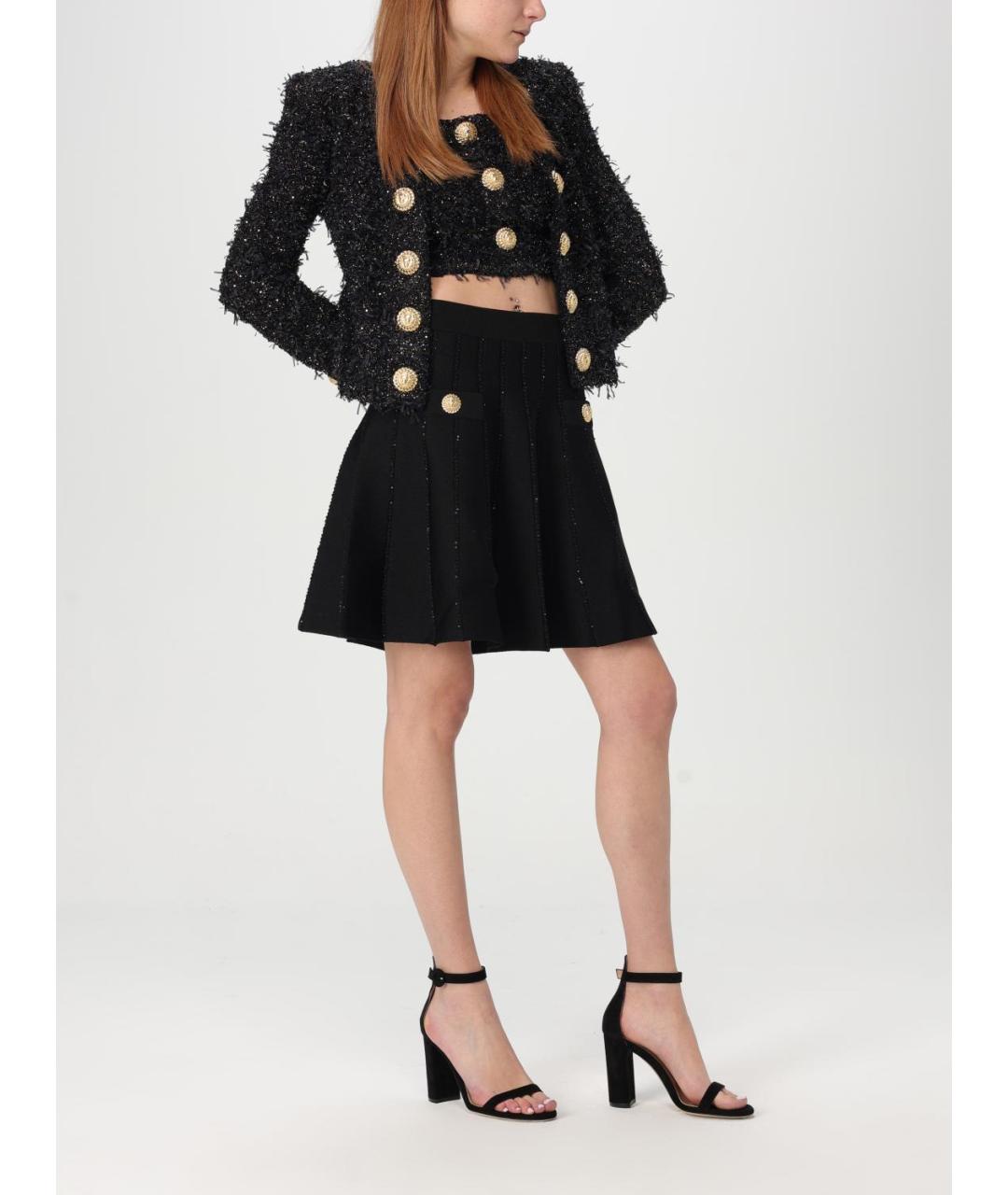 BALMAIN Черная синтетическая майка, фото 3