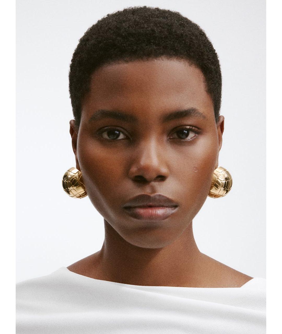 JACQUEMUS Золотые латунные серьги, фото 4