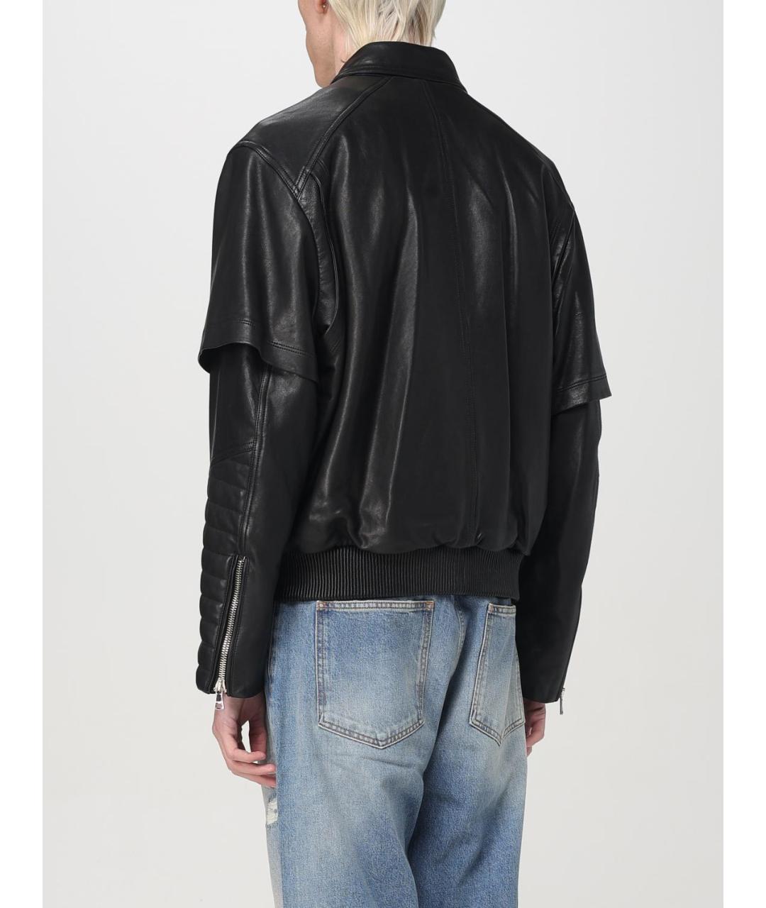 BALMAIN Черная кожаная куртка, фото 4