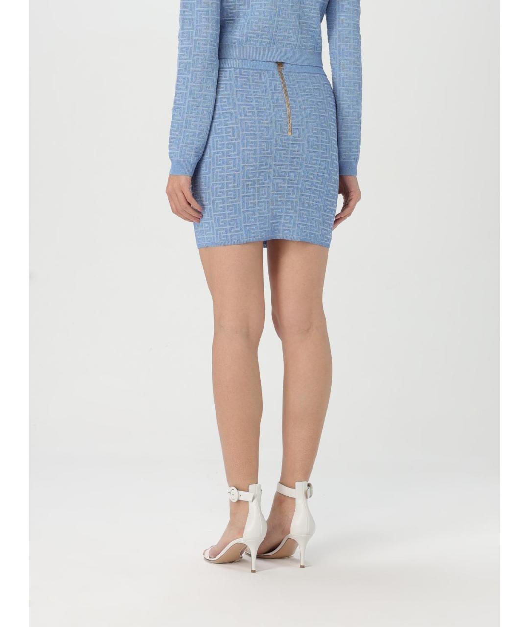 BALMAIN Синяя юбка мини, фото 4