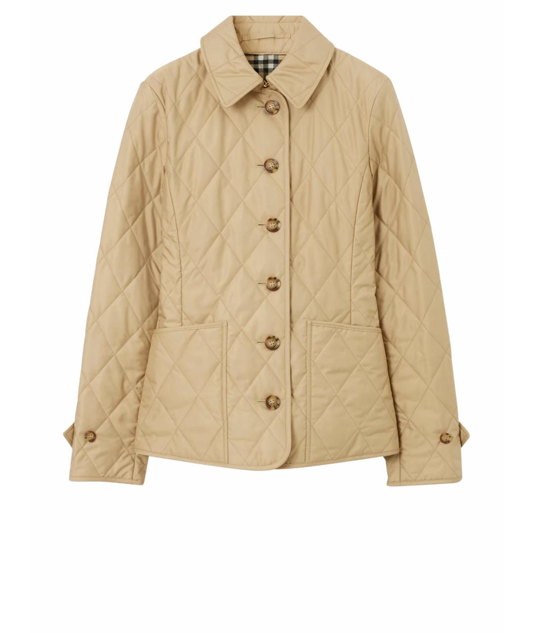 BURBERRY Бежевая полиэстеровая куртка, фото 1