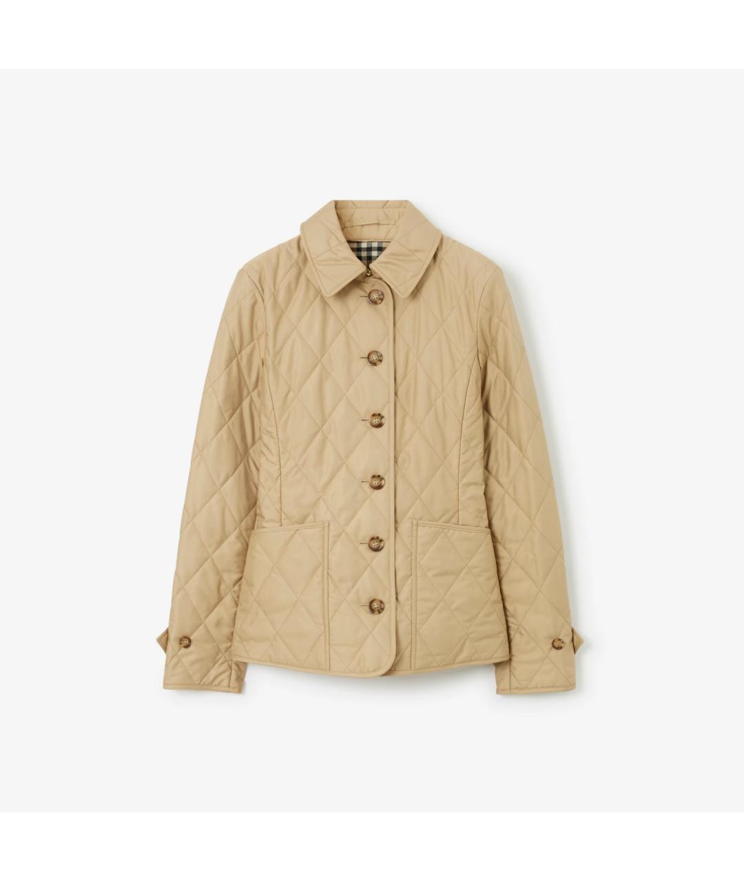 BURBERRY Бежевая полиэстеровая куртка, фото 7