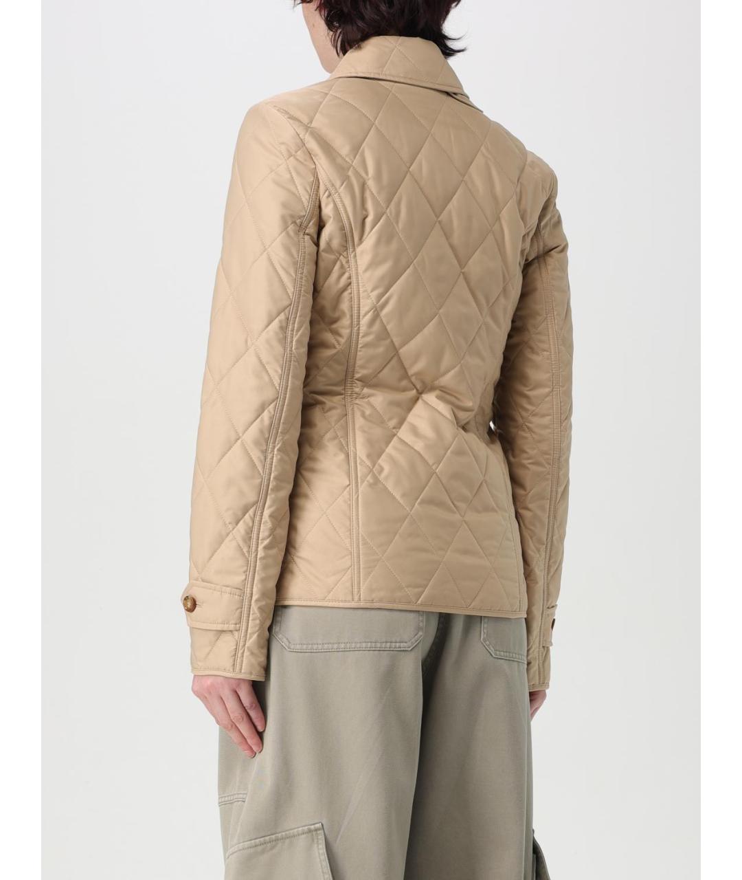 BURBERRY Бежевая полиэстеровая куртка, фото 4