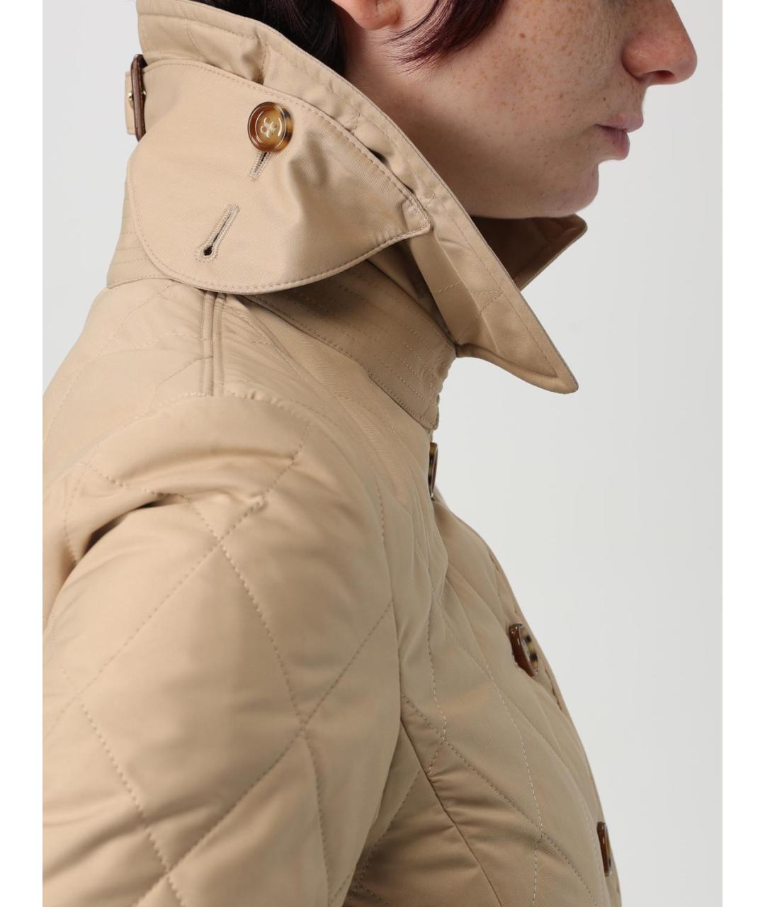BURBERRY Бежевая полиэстеровая куртка, фото 6