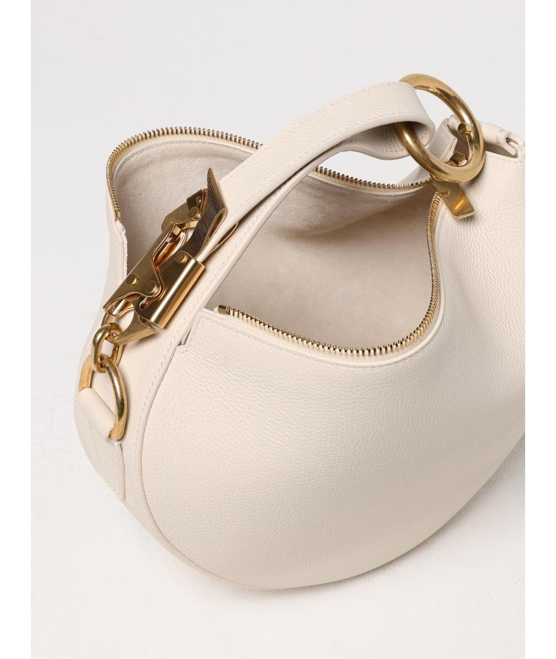 BURBERRY Бежевая кожаная сумка с короткими ручками, фото 5