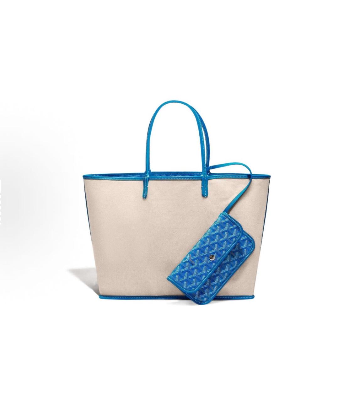 GOYARD Синяя кожаная сумка тоут, фото 3