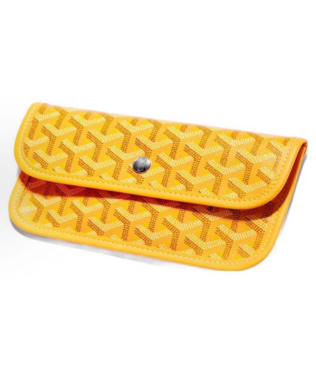 GOYARD Желтая кожаная сумка тоут, фото 4
