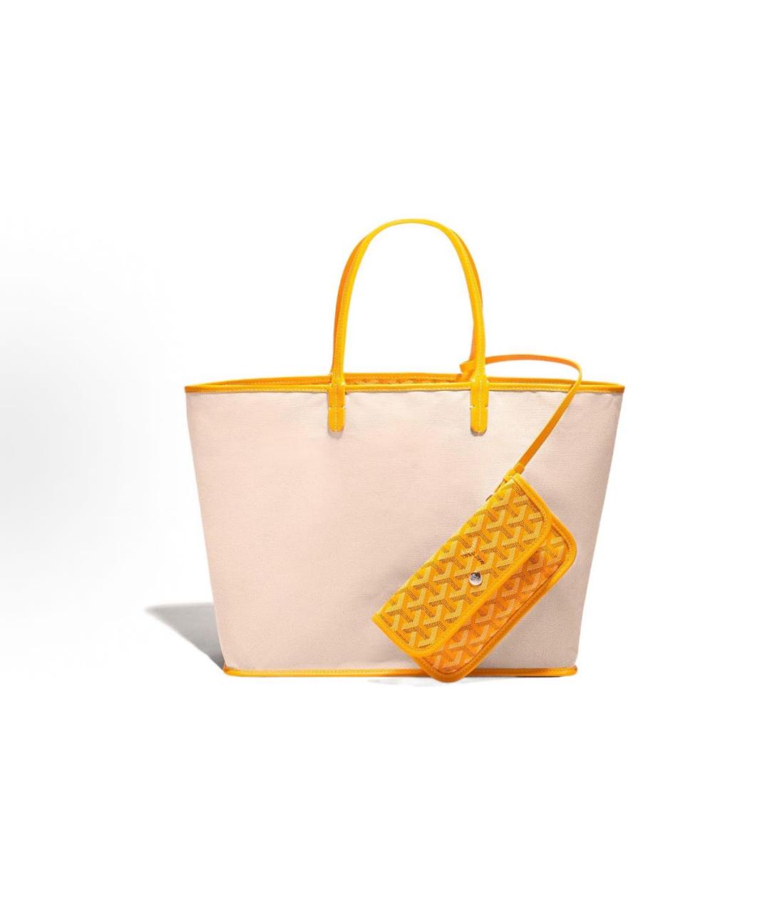 GOYARD Желтая кожаная сумка тоут, фото 3