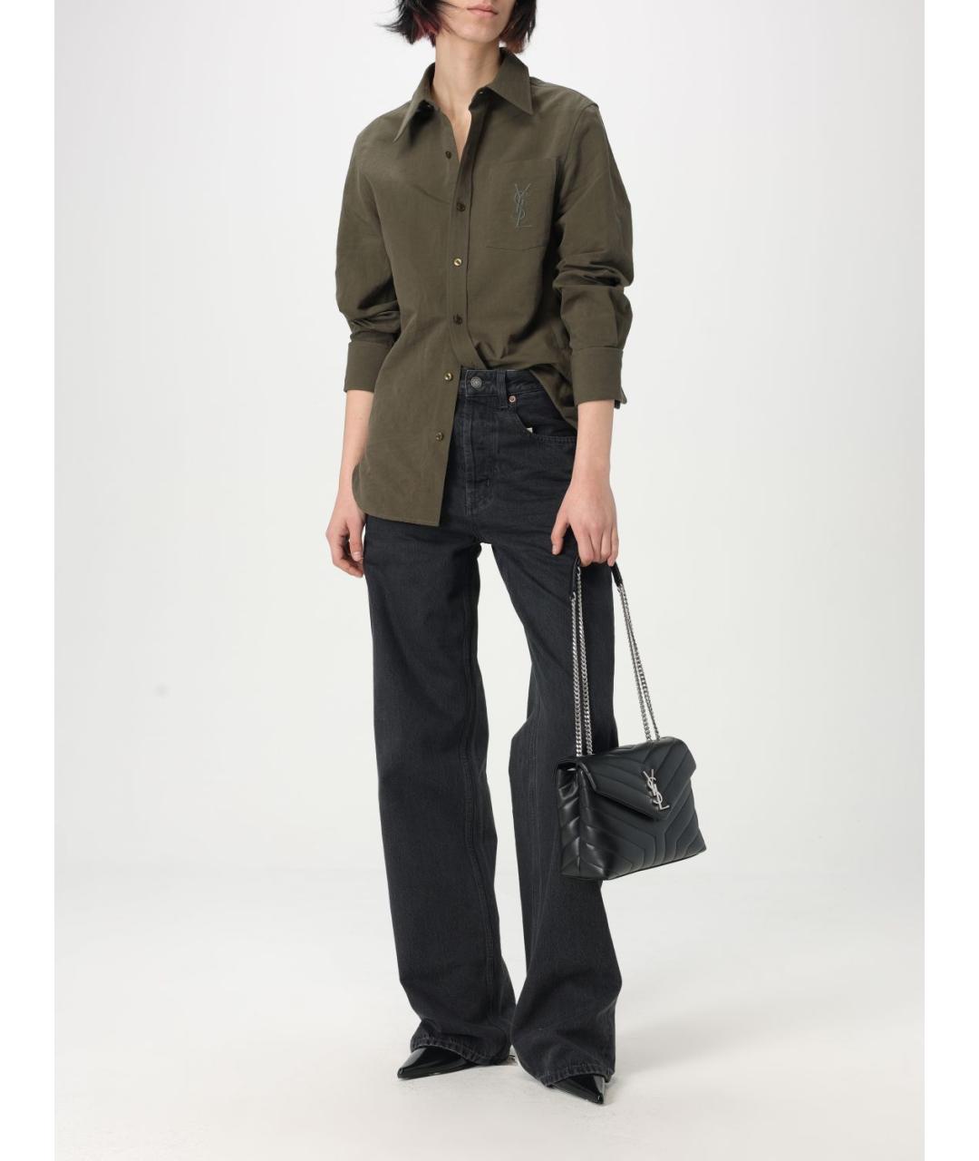 SAINT LAURENT Хаки рубашка, фото 3