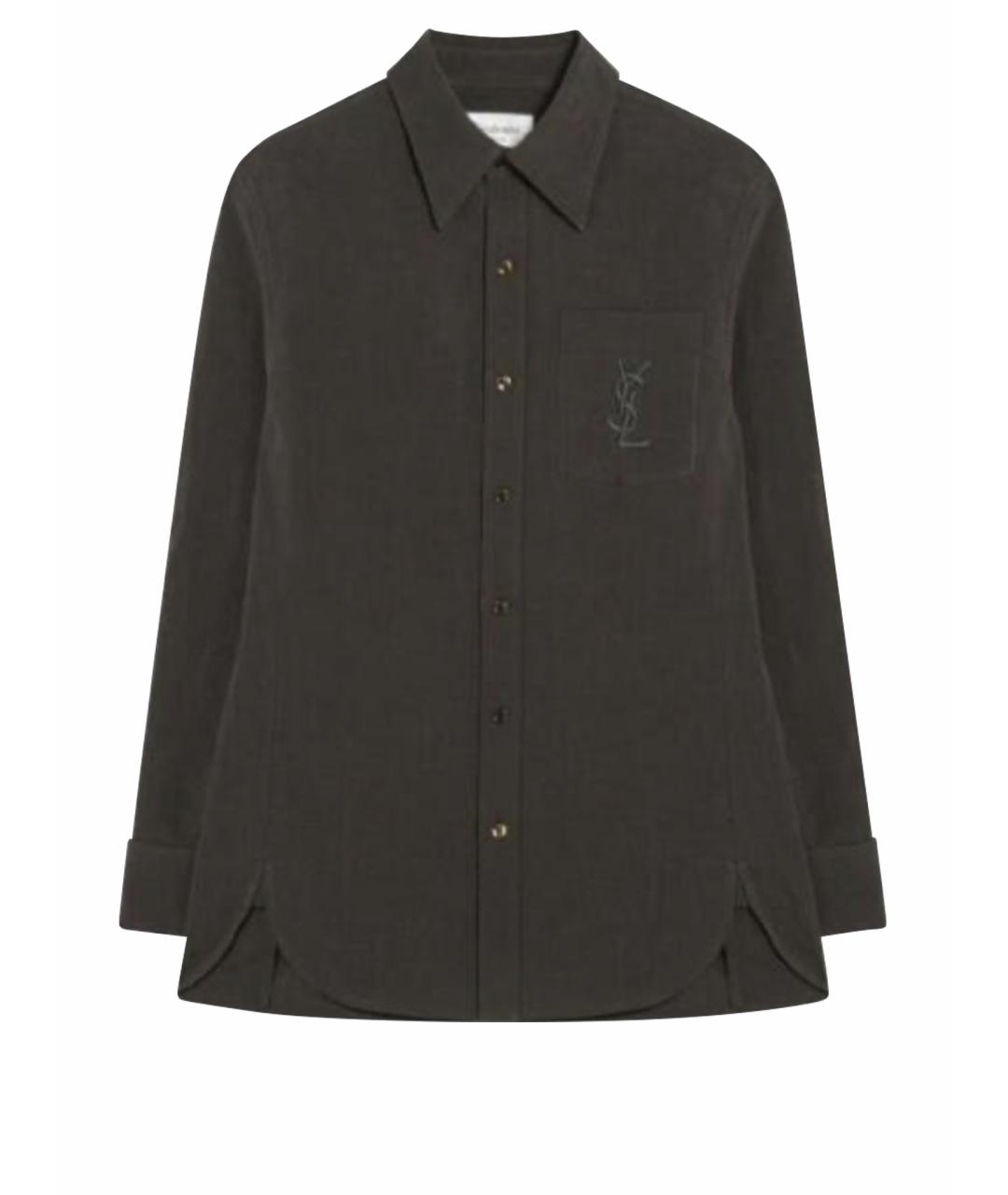 SAINT LAURENT Хаки рубашка, фото 1