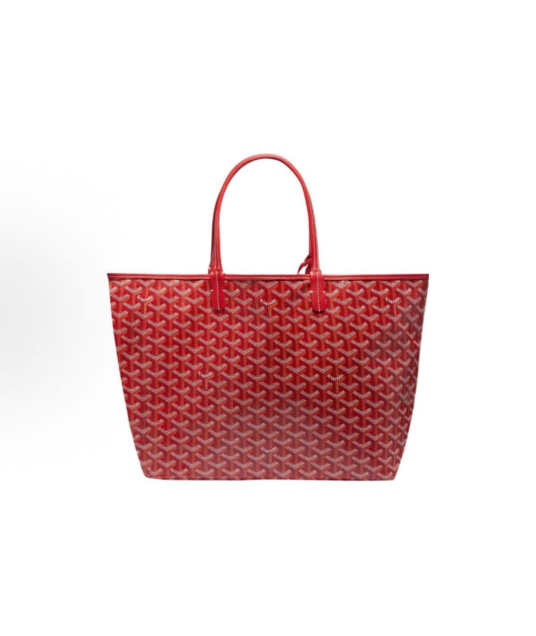 GOYARD Красная кожаная сумка тоут, фото 6