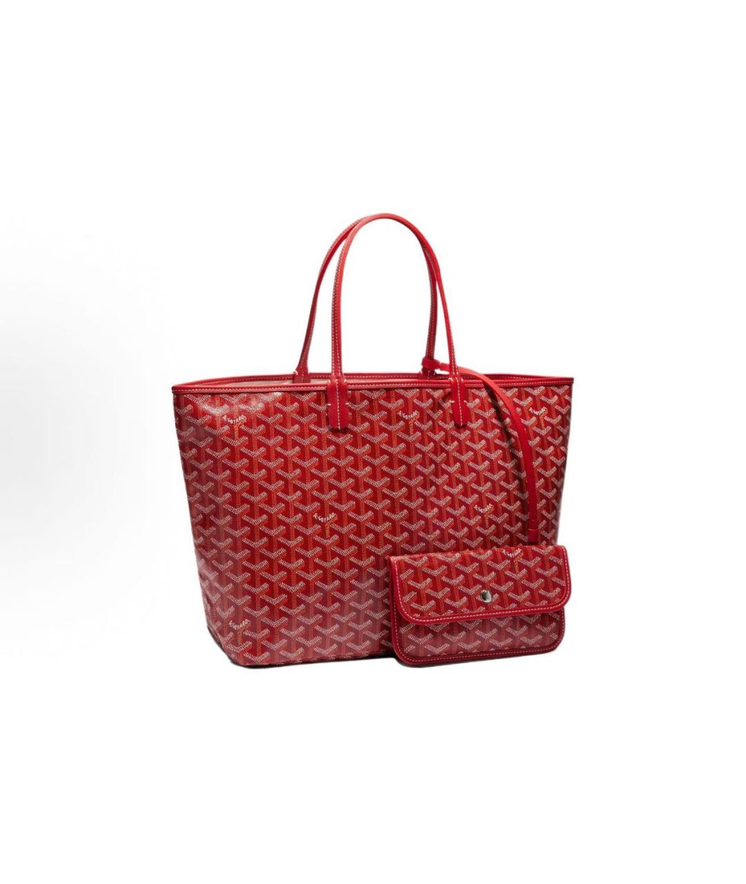 GOYARD Красная кожаная сумка тоут, фото 2