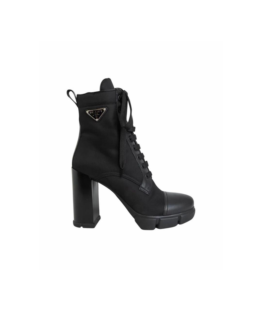 PRADA Черные кожаные ботинки, фото 1