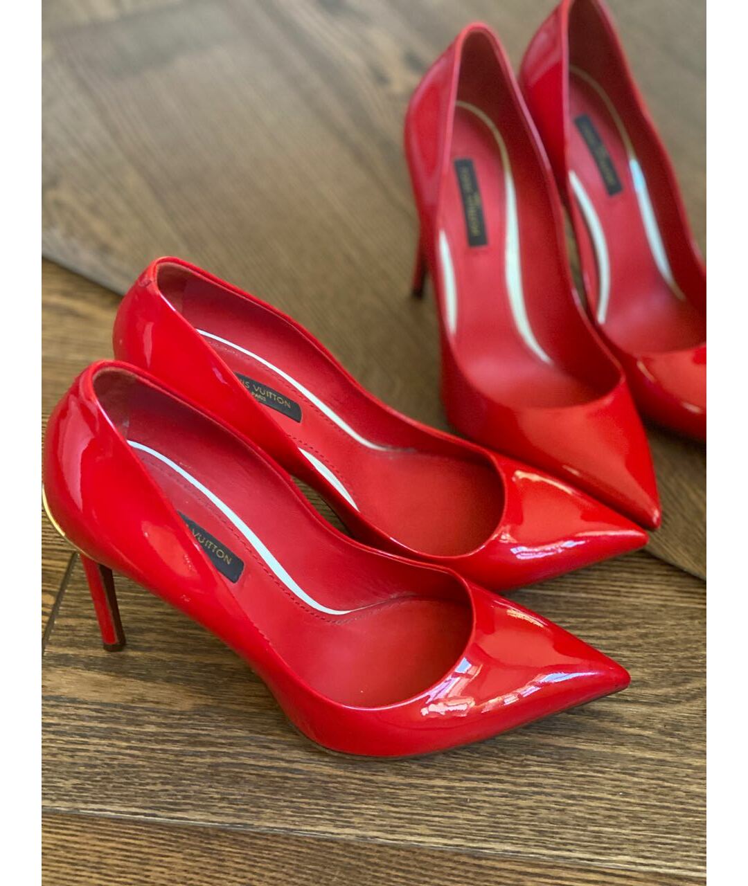 LOUIS VUITTON PRE-OWNED Красные туфли из лакированной кожи, фото 5