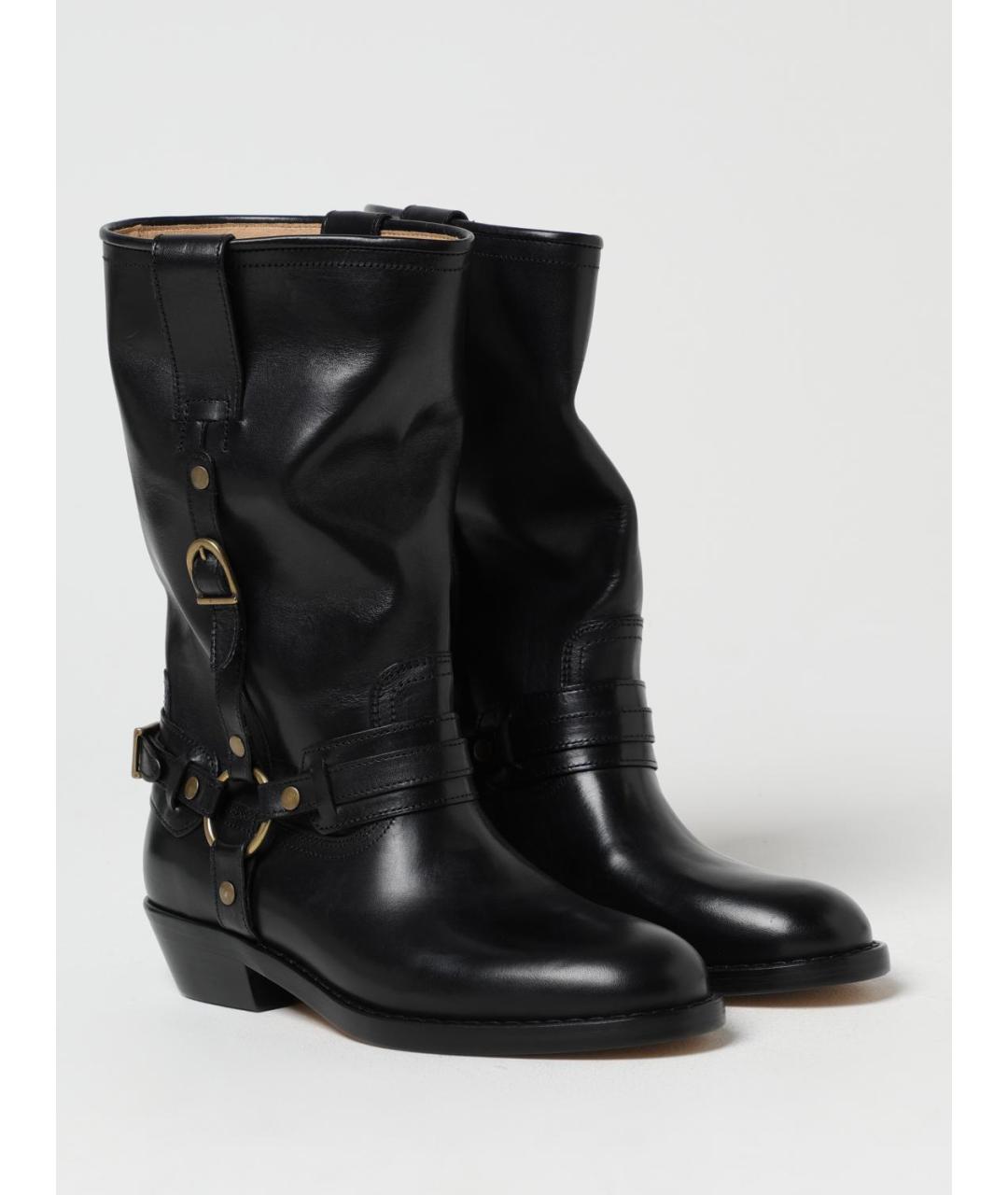 ISABEL MARANT Черные кожаные ботинки, фото 2
