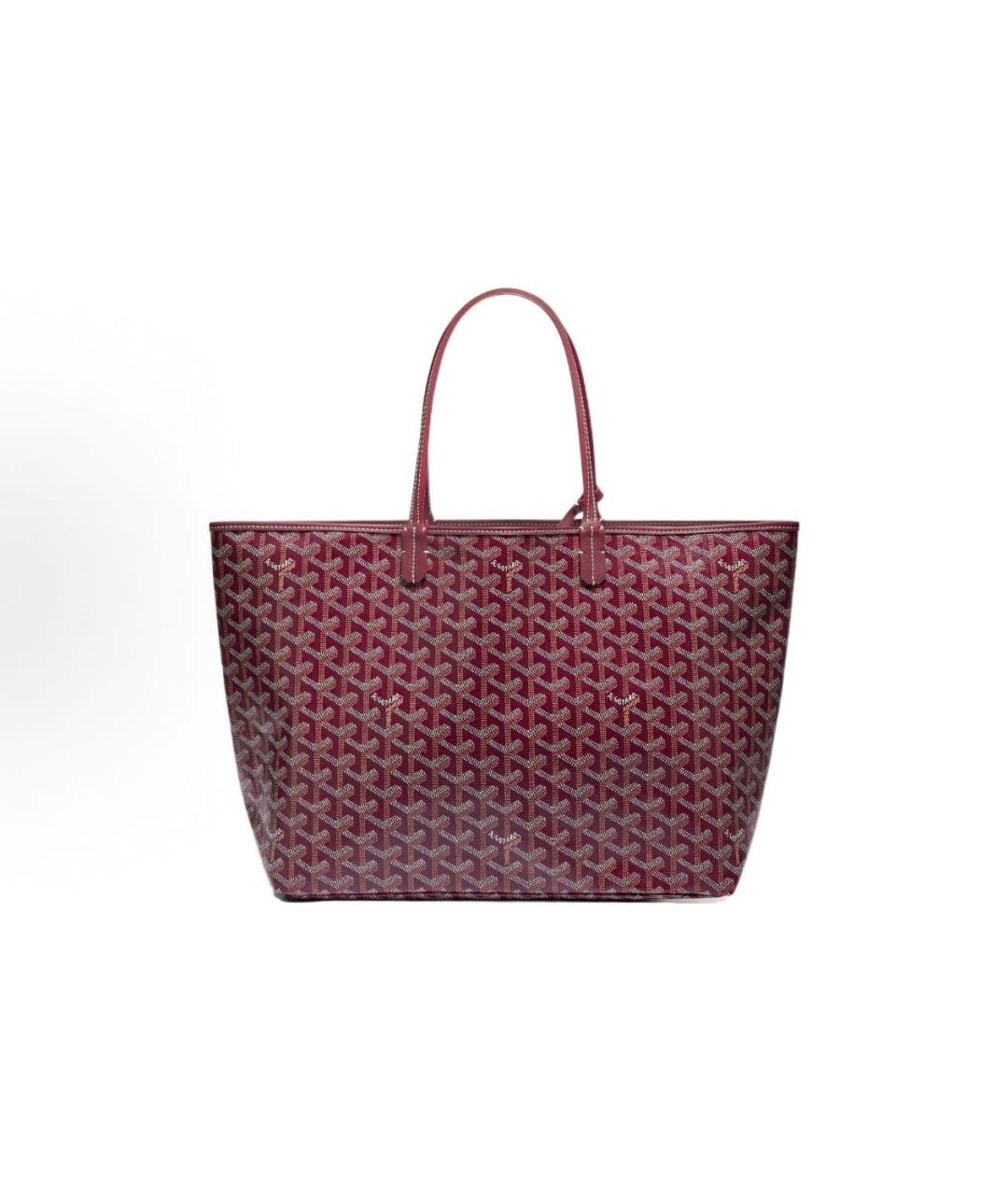 GOYARD Бордовая кожаная сумка тоут, фото 2