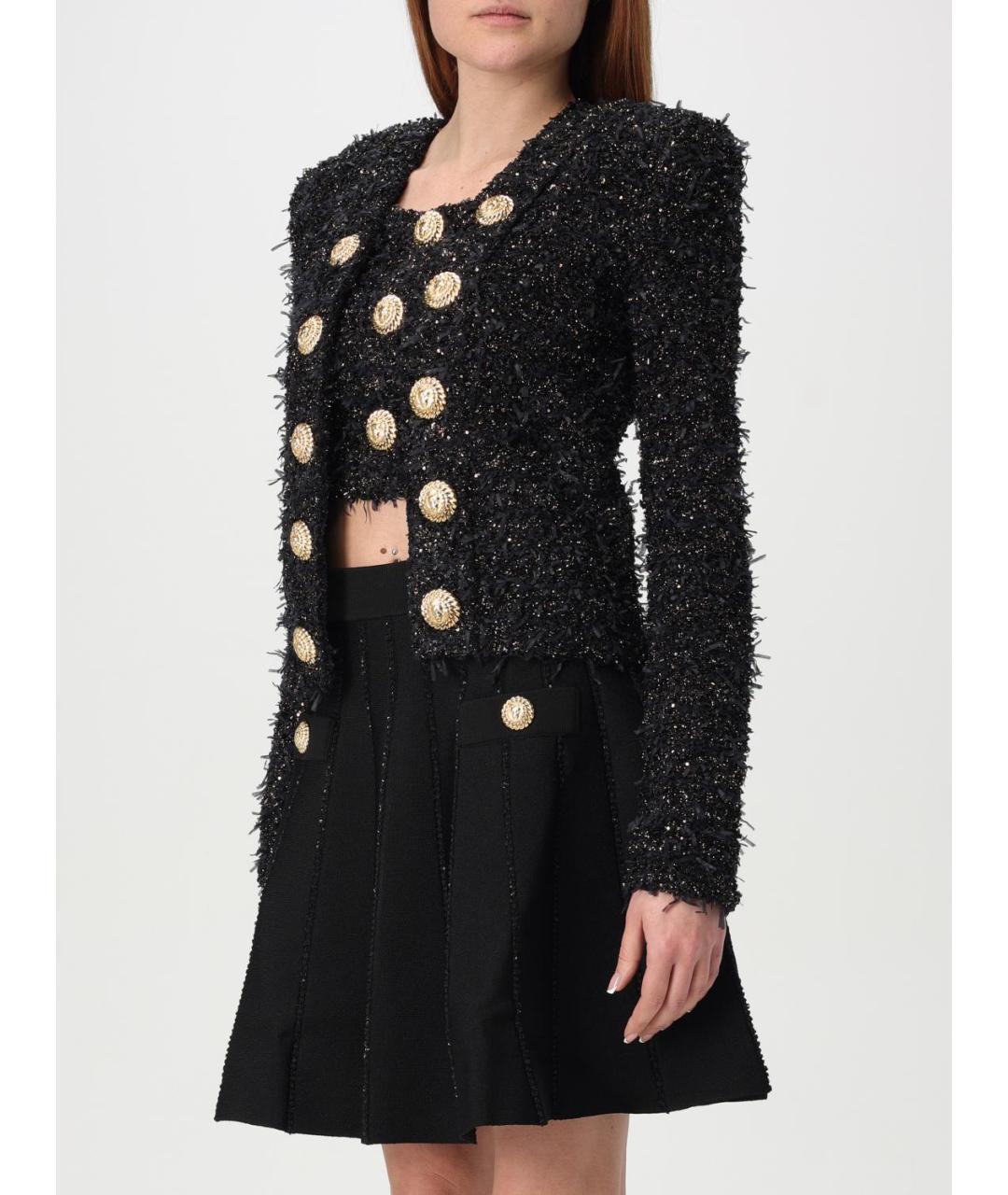 BALMAIN Черный синтетический жакет/пиджак, фото 4