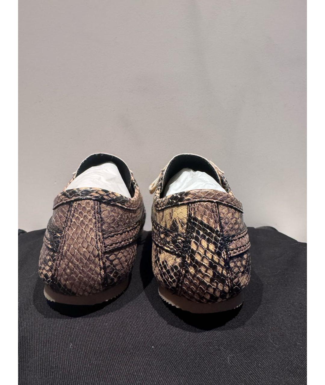 DRIES VAN NOTEN Коричневые кожаные кеды, фото 4