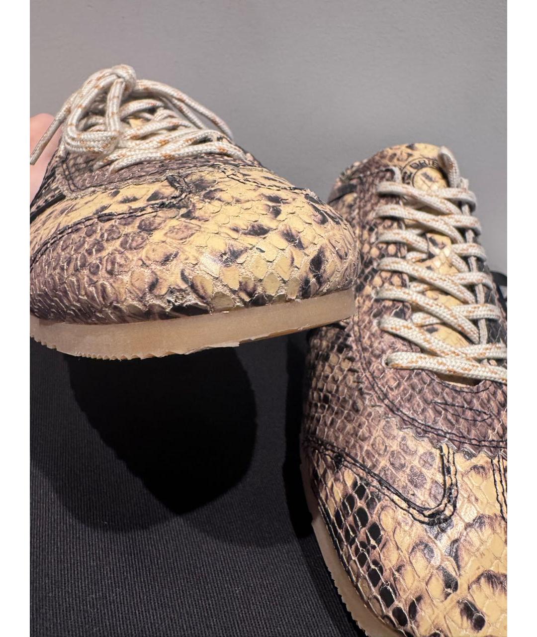 DRIES VAN NOTEN Коричневые кожаные кеды, фото 6