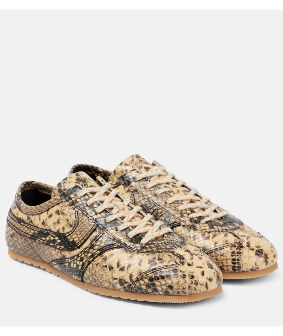 DRIES VAN NOTEN Коричневые кожаные кеды, фото 8