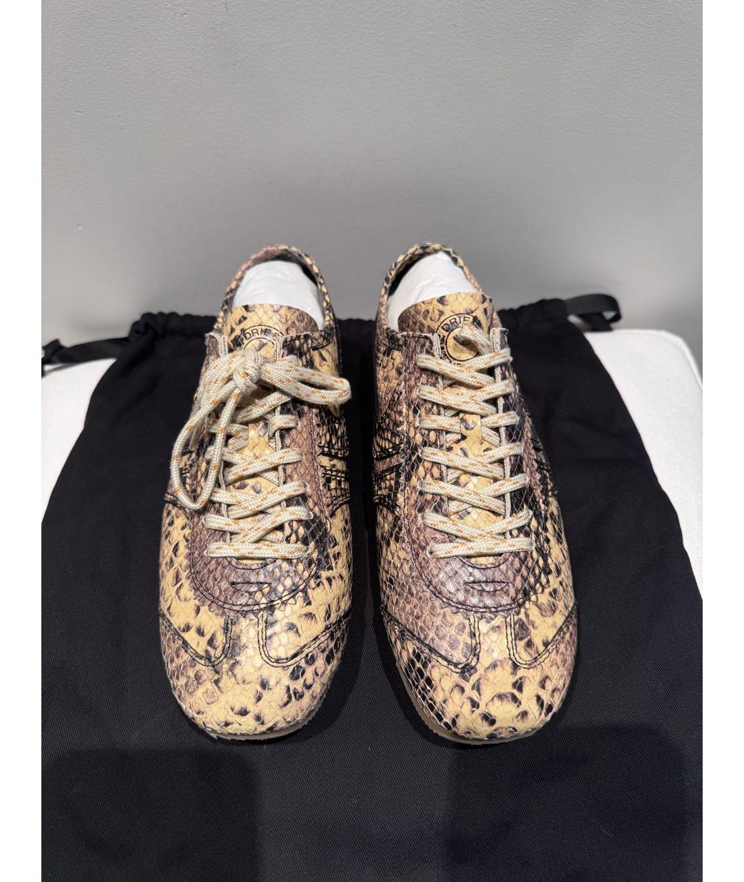 DRIES VAN NOTEN Коричневые кожаные кеды, фото 2