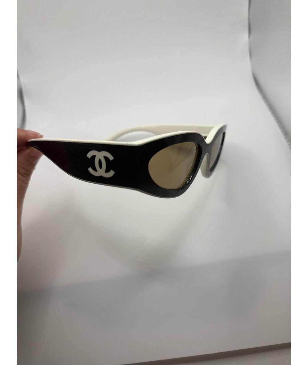 CHANEL Белые пластиковые солнцезащитные очки, фото 3