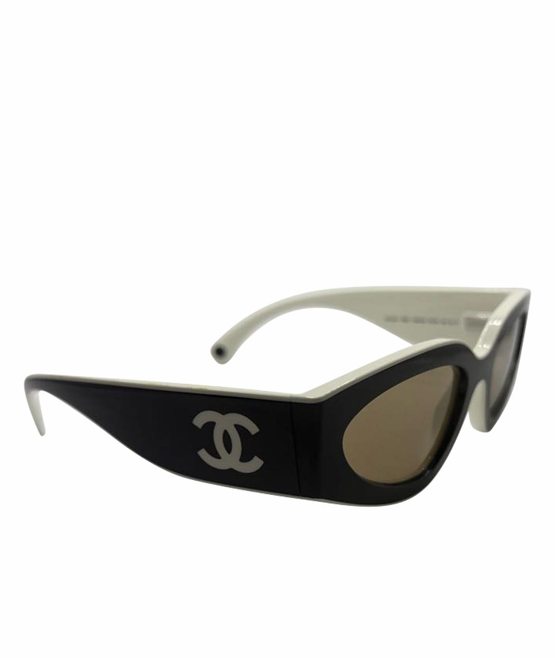 CHANEL Белые пластиковые солнцезащитные очки, фото 1
