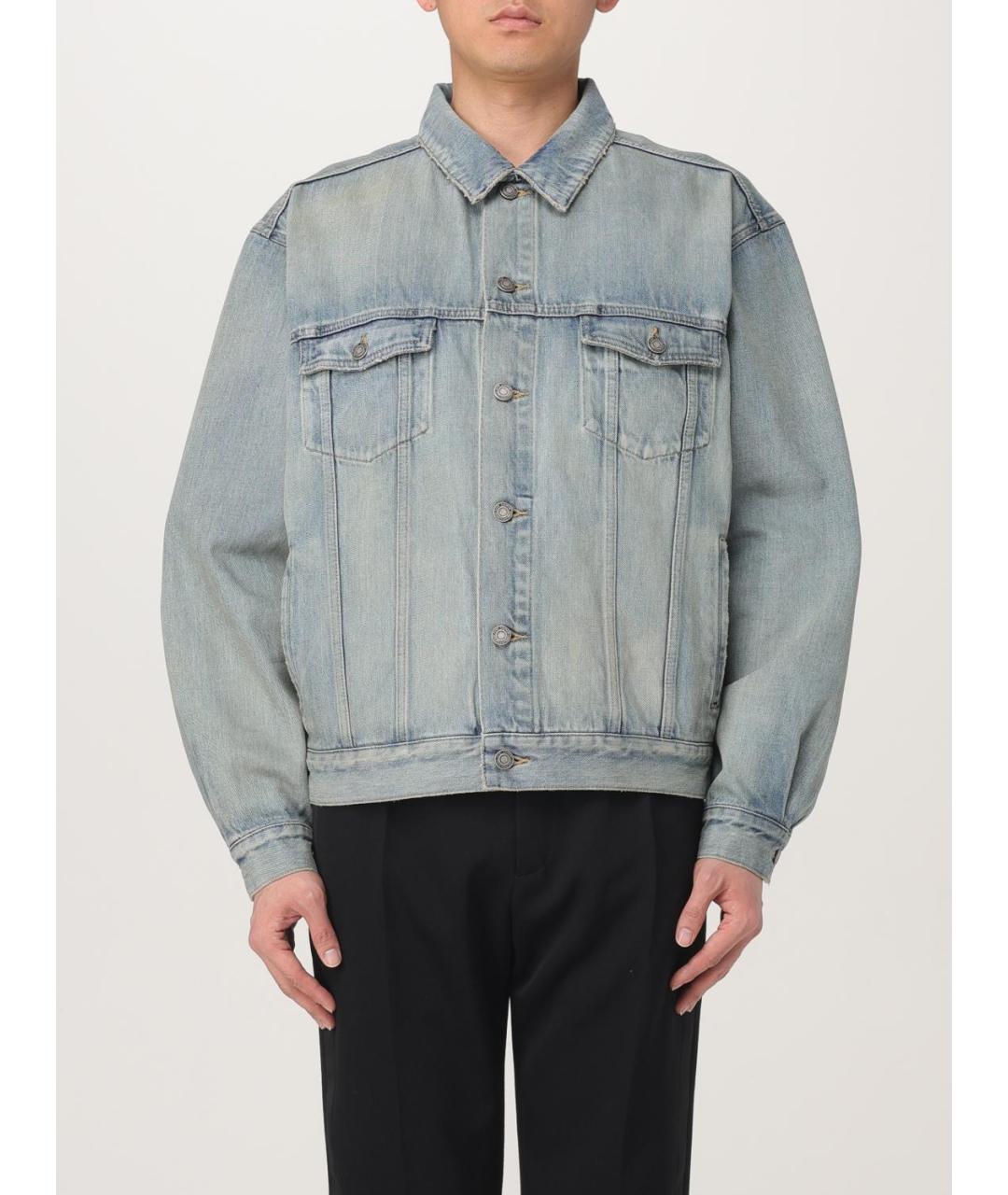 SAINT LAURENT Голубая хлопковая куртка, фото 2
