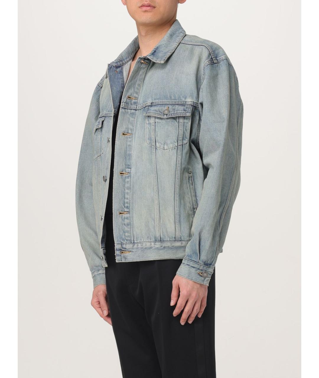 SAINT LAURENT Голубая хлопковая куртка, фото 4