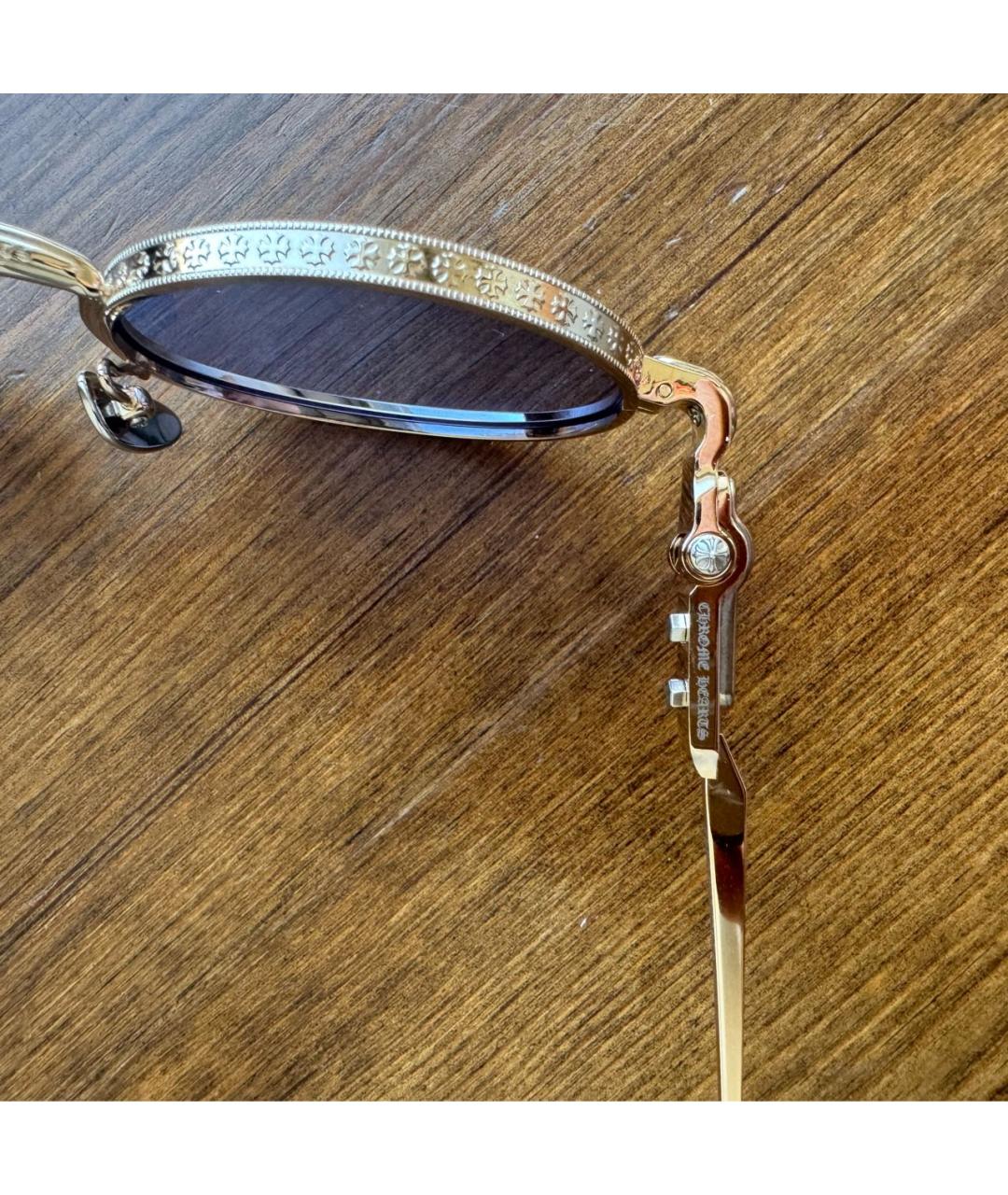 CHROME HEARTS Золотые металлические солнцезащитные очки, фото 3