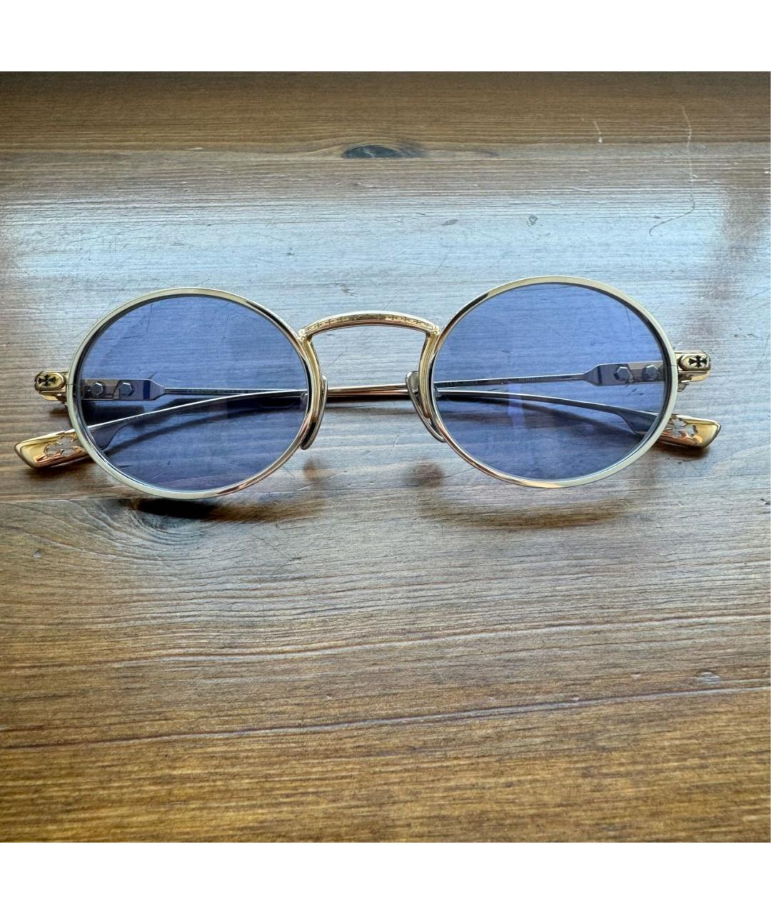 CHROME HEARTS Золотые металлические солнцезащитные очки, фото 4