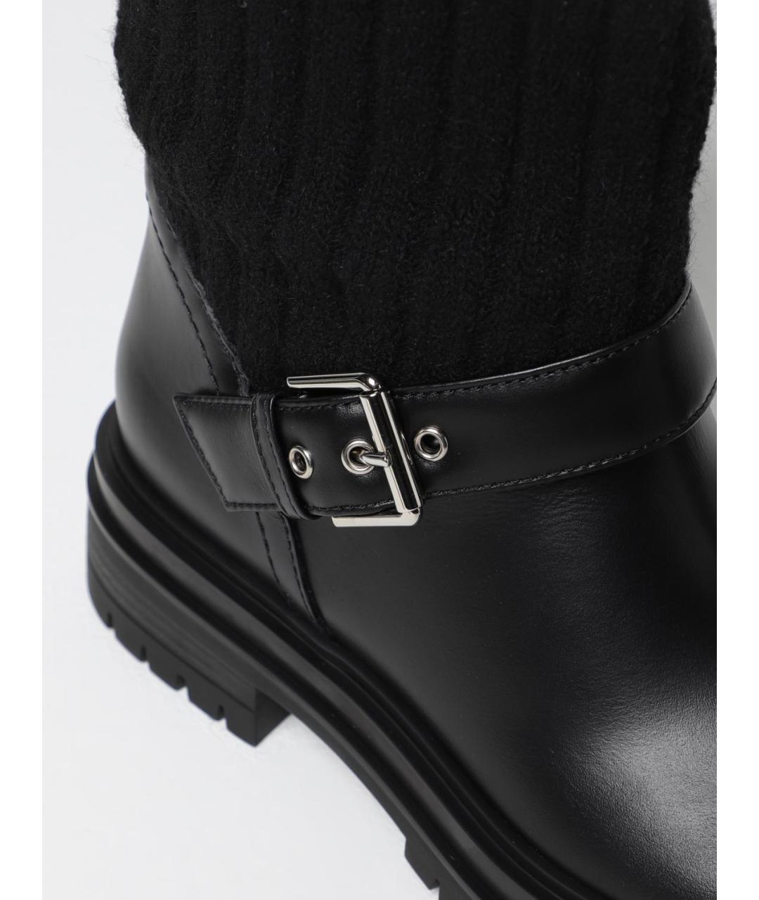 GIANVITO ROSSI Черные кожаные сапоги, фото 4