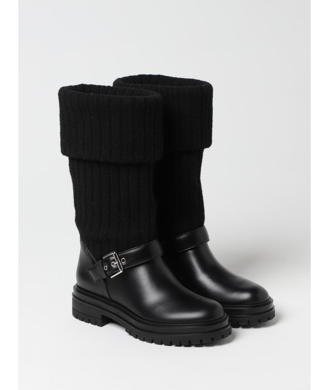 GIANVITO ROSSI Черные кожаные сапоги, фото 2