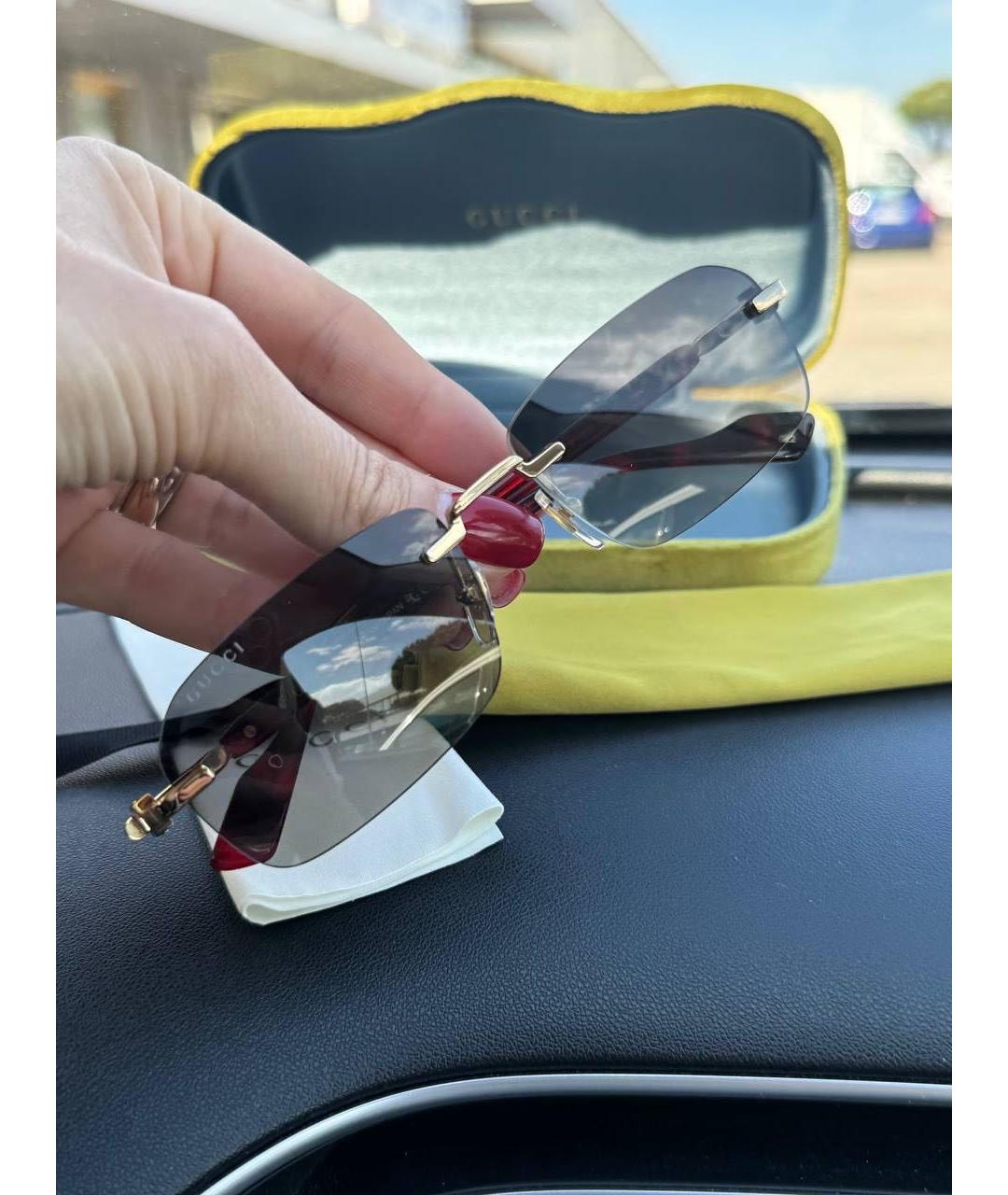 GUCCI Серые пластиковые солнцезащитные очки, фото 5