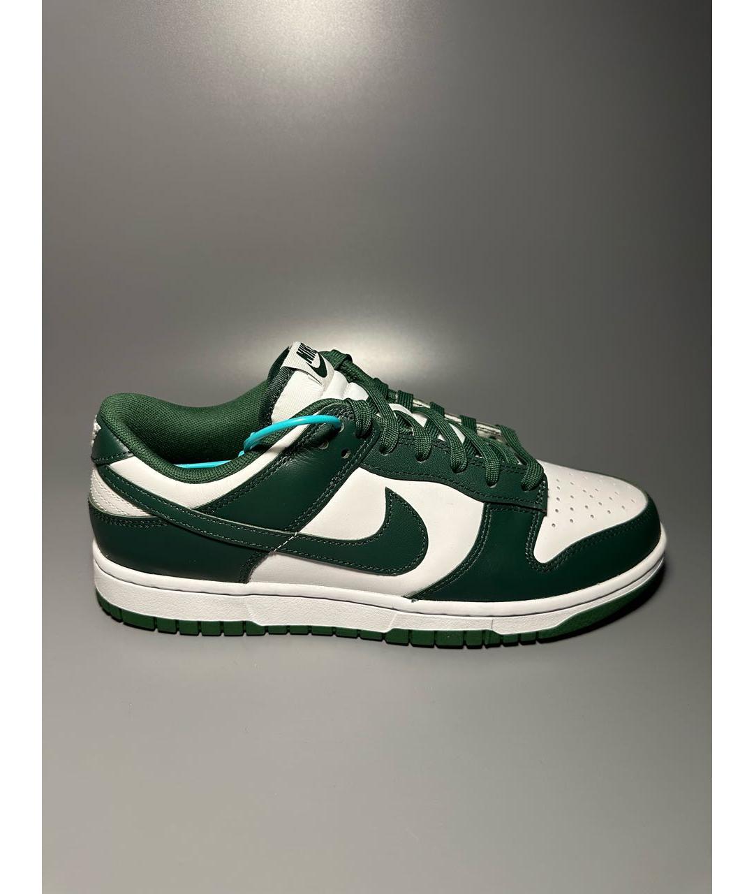 NIKE Зеленые кожаные низкие кроссовки / кеды, фото 9