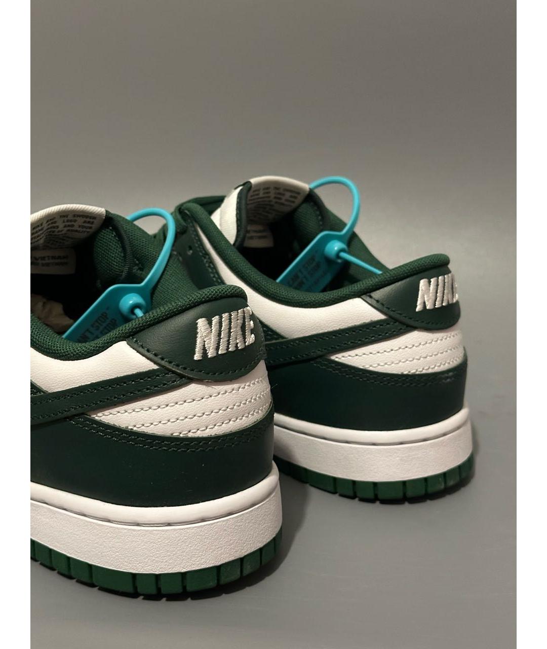 NIKE Зеленые кожаные низкие кроссовки / кеды, фото 8