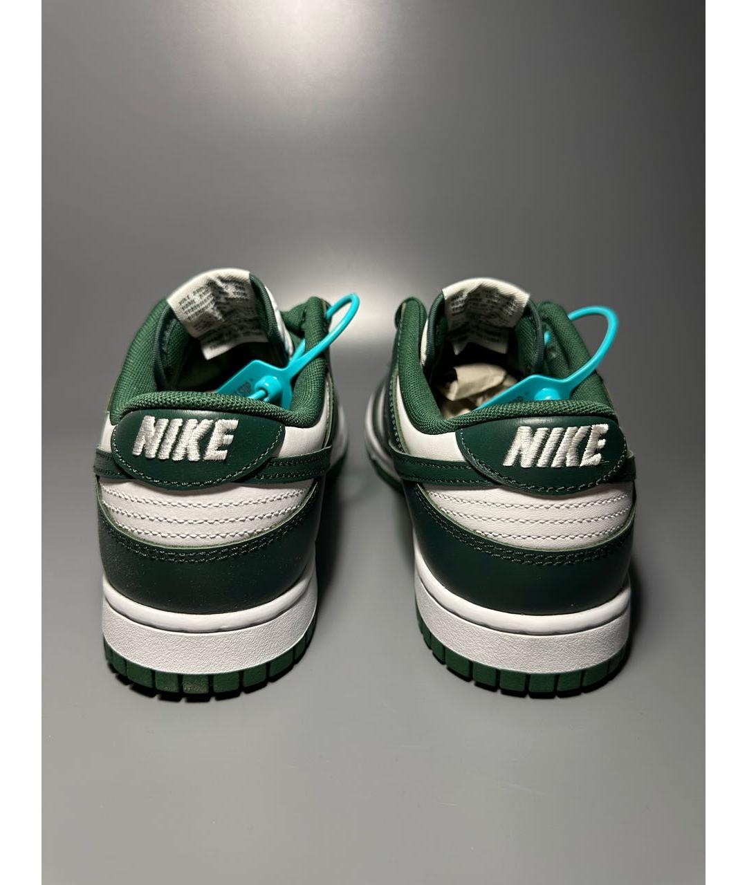 NIKE Зеленые кожаные низкие кроссовки / кеды, фото 4