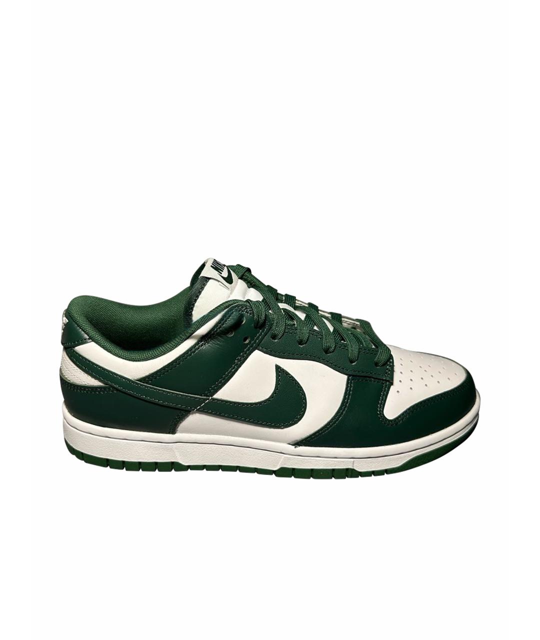 NIKE Зеленые кожаные низкие кроссовки / кеды, фото 1