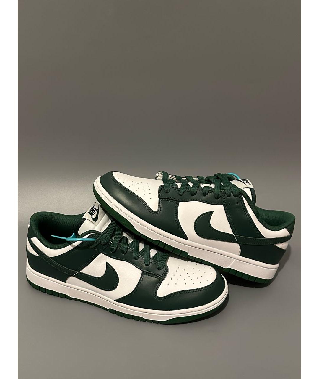 NIKE Зеленые кожаные низкие кроссовки / кеды, фото 6