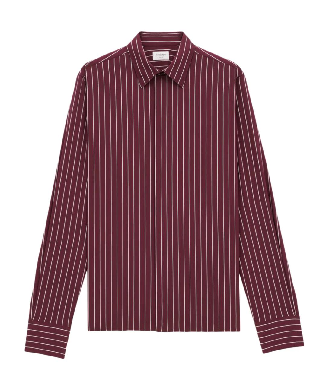 SAINT LAURENT Бордовая кэжуал рубашка, фото 1